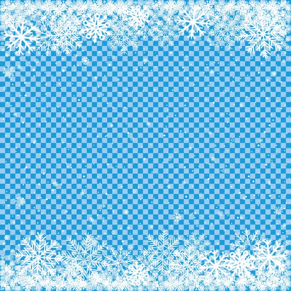 Neige sur fond bleu transparent — Image vectorielle