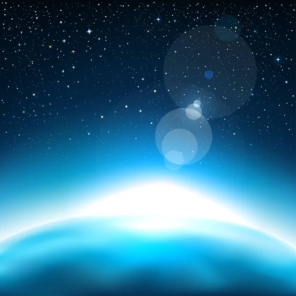 光と青い惑星 — ストックベクタ