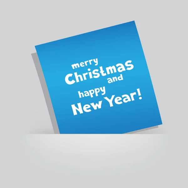 Navidad Saludo bolsillo tarjeta azul — Vector de stock