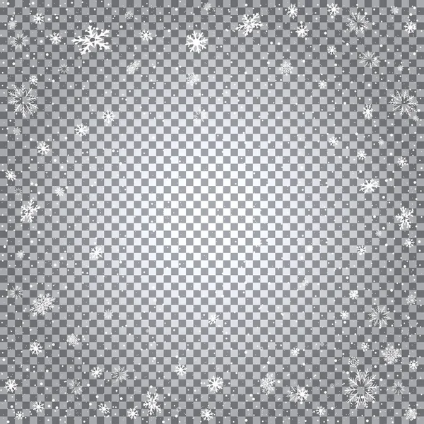 Snowfall transparent backdrop — Stock Vector
