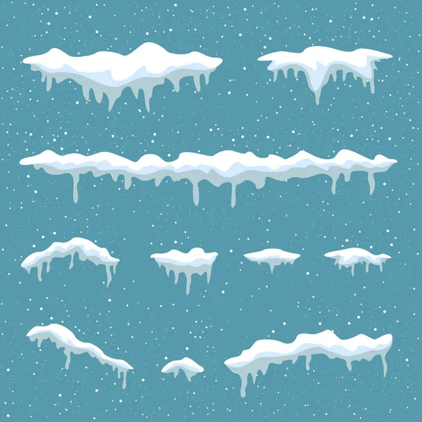Зимовий снігопад синій фон — стоковий вектор