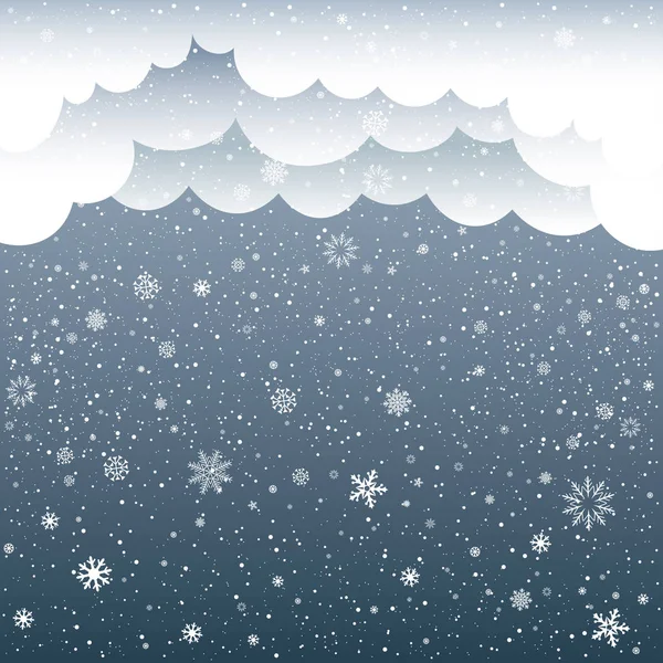 Nubes de dibujos animados nieve — Vector de stock