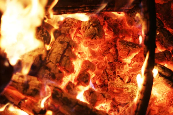 Calor de fogo close-up — Fotografia de Stock