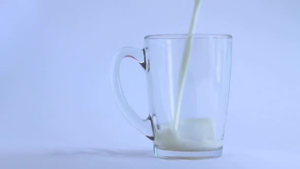 Glass pour milk — Stock Video