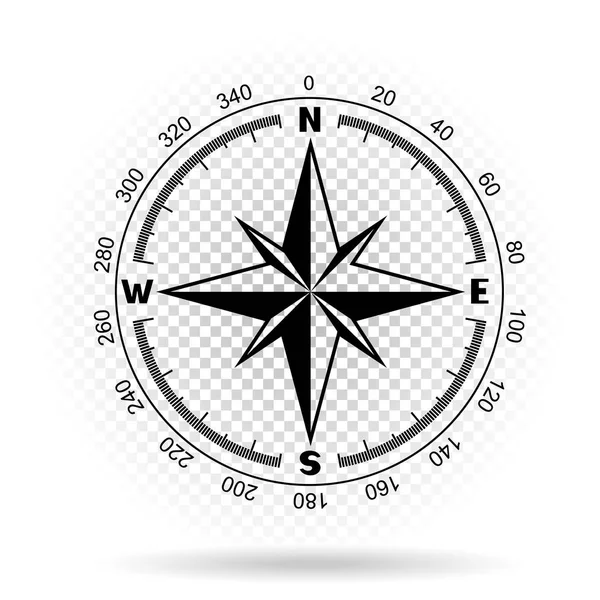 Przezroczyste tło kierunków kompasu — Wektor stockowy