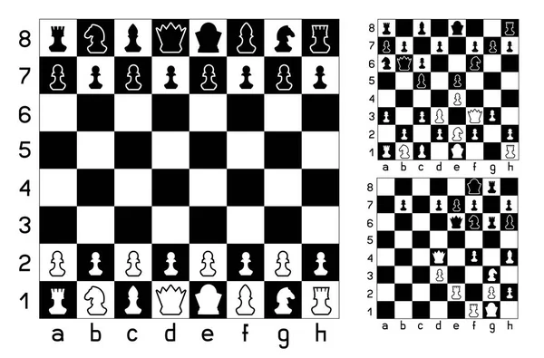 Schaakbord en Schaken — Stockvector