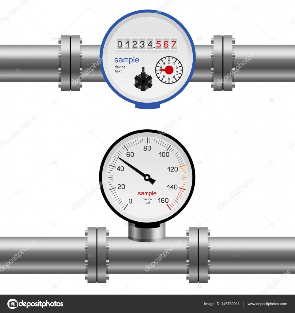 voetstuk redden intern Water pipe pressure meter Stock Vector Image by ©romvo79 #146730011