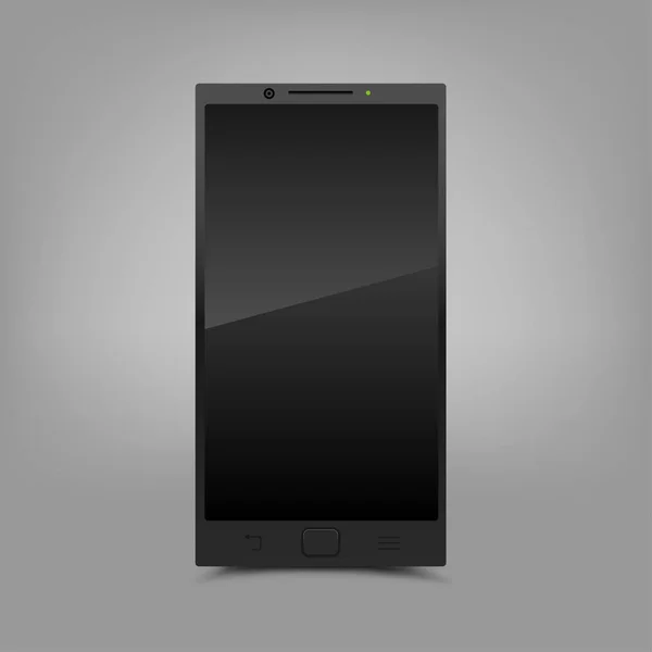 Noir smartphone fond gris — Image vectorielle