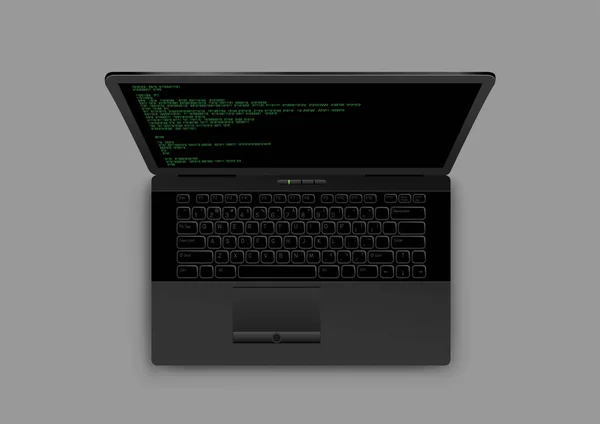 上から黒のノート パソコン — ストックベクタ