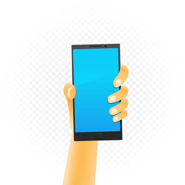 Black smartphone in hand — Stock Vector