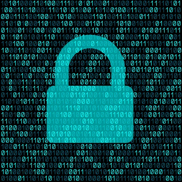 Kapalı kilit mavi kod arka planı