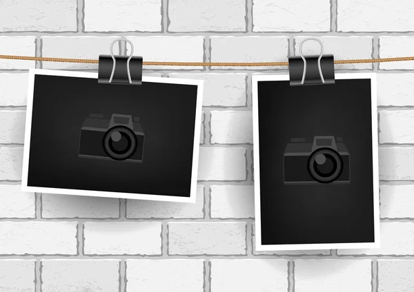 Photo hanging wall background — Stock Vector