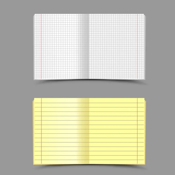 Skolan anteckningsbok grå bakgrund — Stock vektor