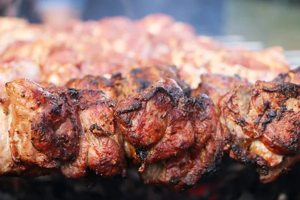 Barbecue de kebab au shish cuit — Photo