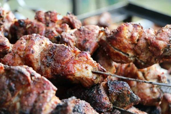 Shish kebab sullo spiedo — Foto Stock