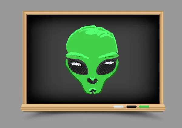 Blackboard alien lesson — Stock Vector