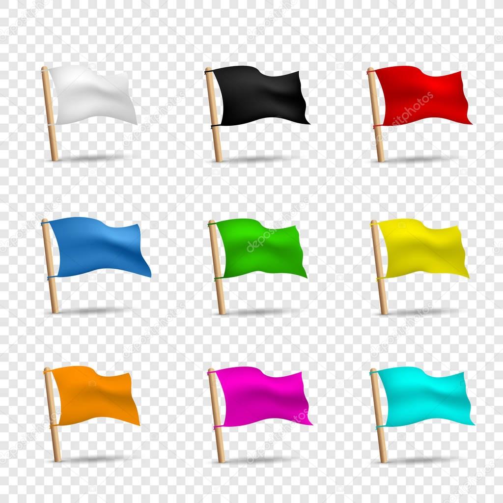 multicolored flags icon set