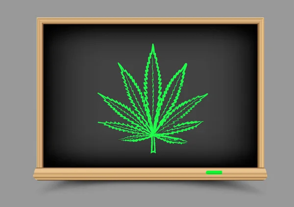 黑板上大麻毒品课 — 图库矢量图片