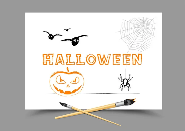 Drawing Halloween Holidays — Stock Vector