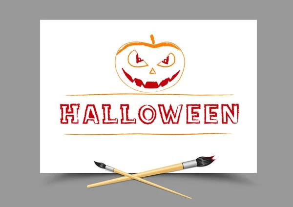 Drawing paintbrush Halloween — Stock Vector