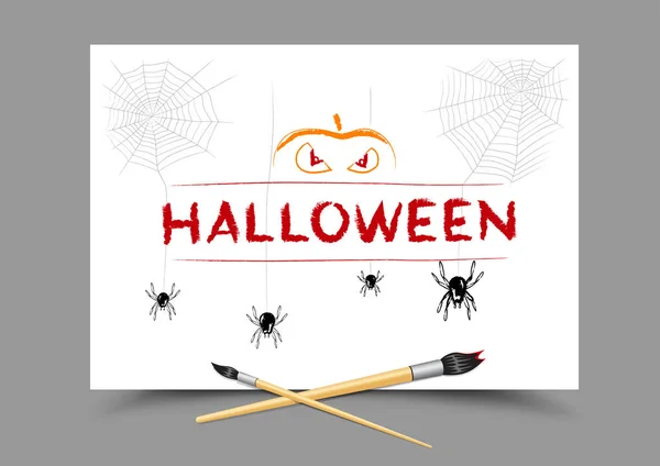 Drawing Halloween message — Stock Vector