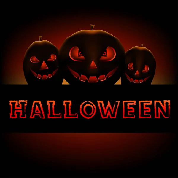 Halloween text and pumpkin — Stock Vector