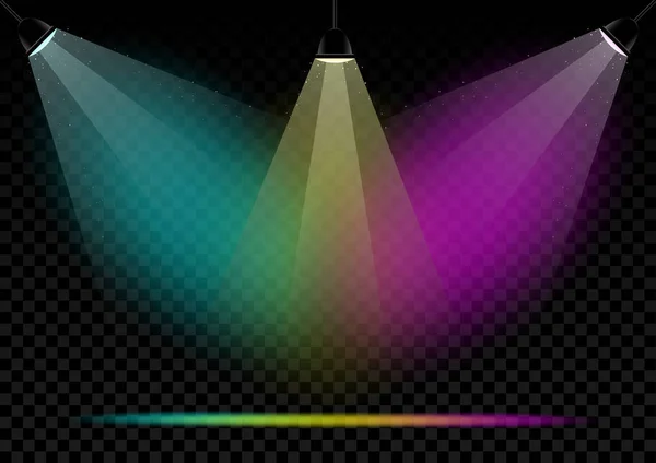 Lámparas de color luces fondo transparente — Vector de stock