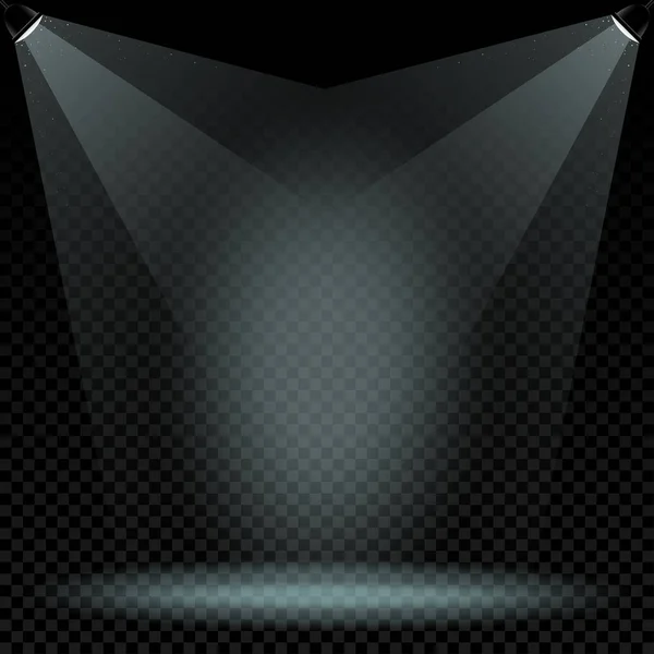 Lampen beleuchtet transparenten leeren Hintergrund — Stockvektor