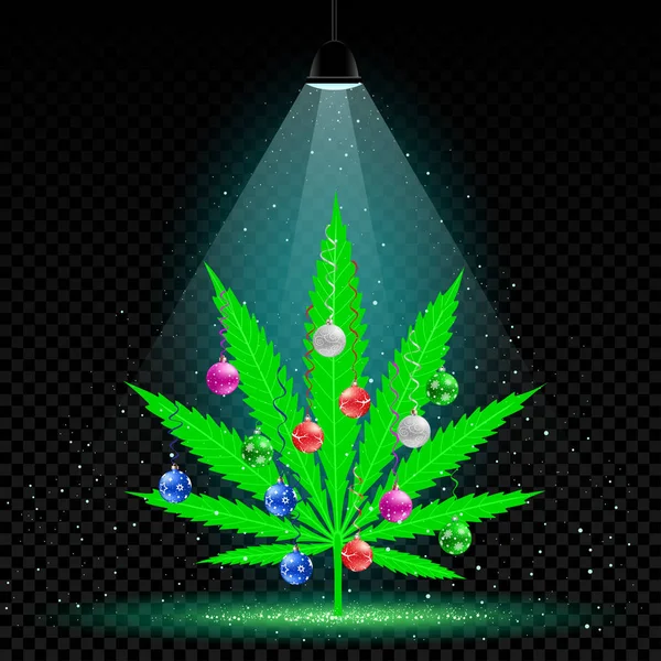 Lampe arbre de chanvre de Noël neige — Image vectorielle