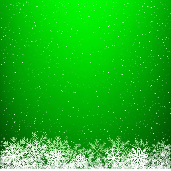 Green light winter snow background — Stock Vector