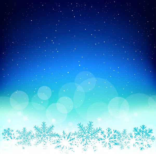 Espaço brilhante fundo de neve de Natal — Vetor de Stock