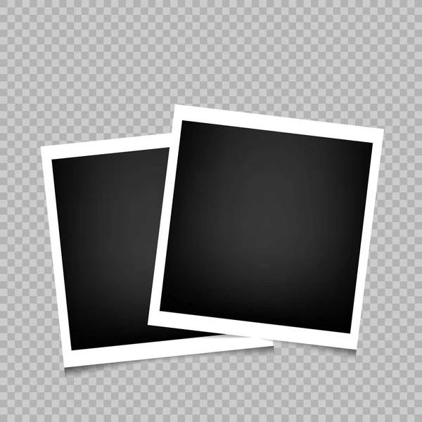 Två fotoramar transparent bakgrund — Stock vektor