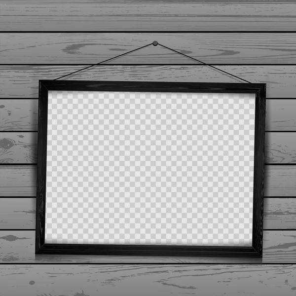 Wooden black frame wood background — Stock Vector