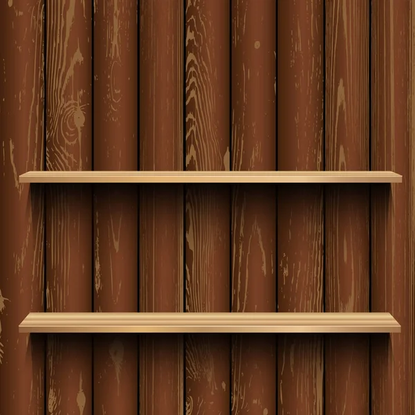 Winkel hout showcase houten achtergrond — Stockvector