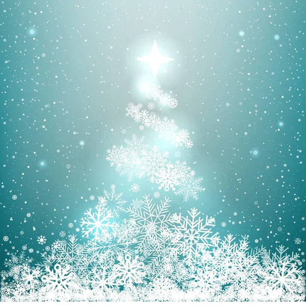 Winter glowing spruce from snow — Stock Vector