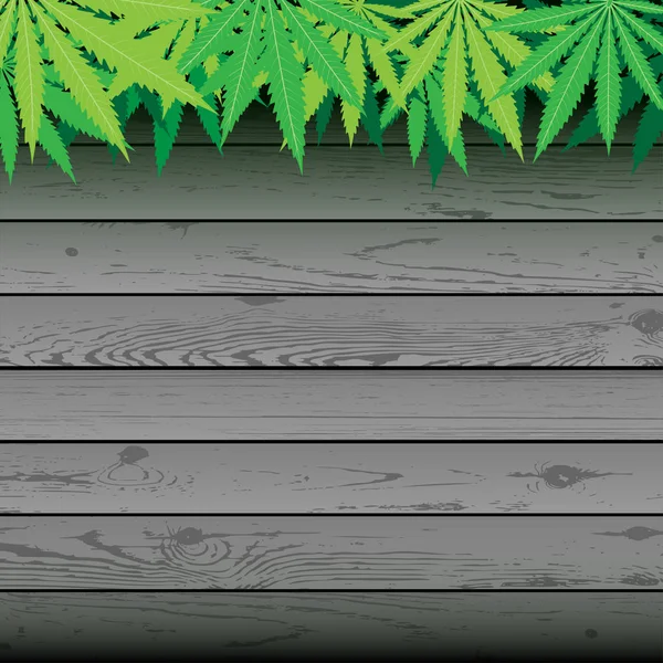 Hennep en gray plank houten achtergrond — Stockvector