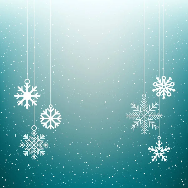 Christmas snowflake blue winter background — Stock Vector