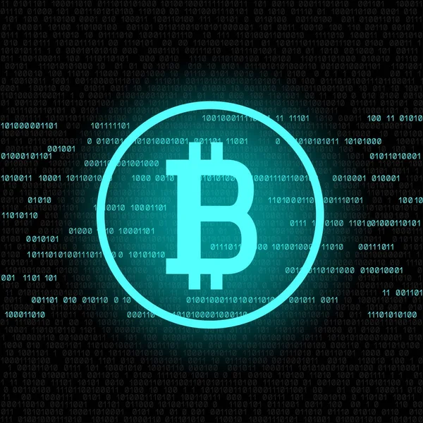 Bitcoin blockchain mines code bleu — Image vectorielle