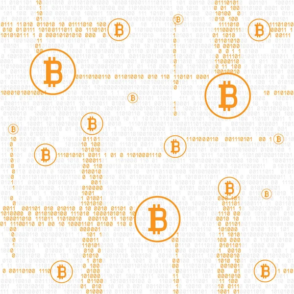 Bitcoin code naadloze achtergrond — Stockvector