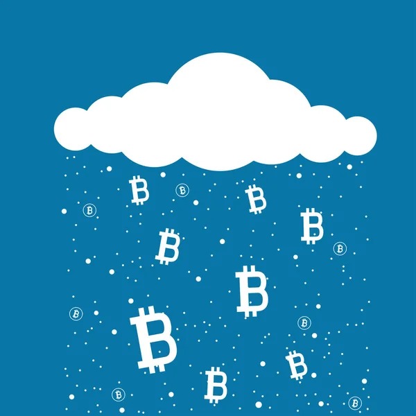 Bitcoin těžby mrak — Stockový vektor