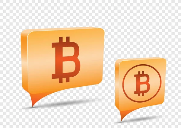 Bitcoin-Preisschild transparenter Hintergrund — Stockvektor