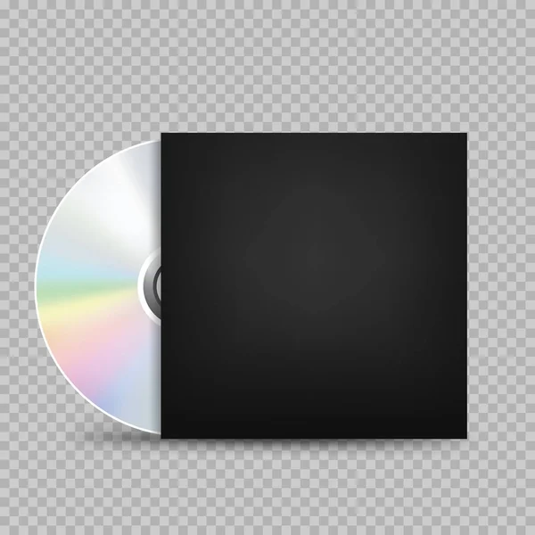 Disque compact couvercle noir transparent — Image vectorielle