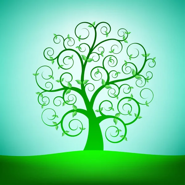 El árbol de primavera crece — Vector de stock