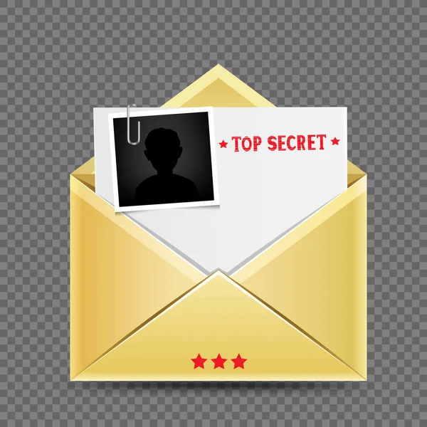 Top secret envelopet letter template — Stock Vector