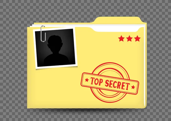 Dossier top secret sur transparent — Image vectorielle