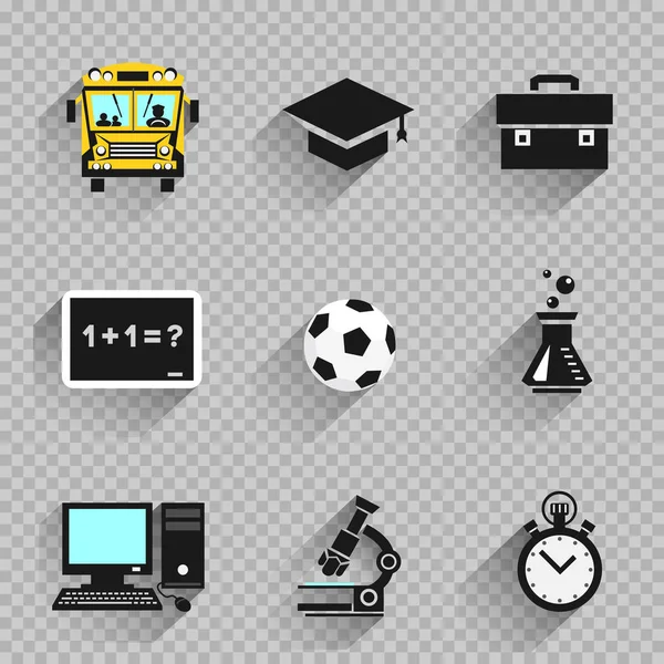 Scuola di istruzione Flat Icon Set — Vettoriale Stock