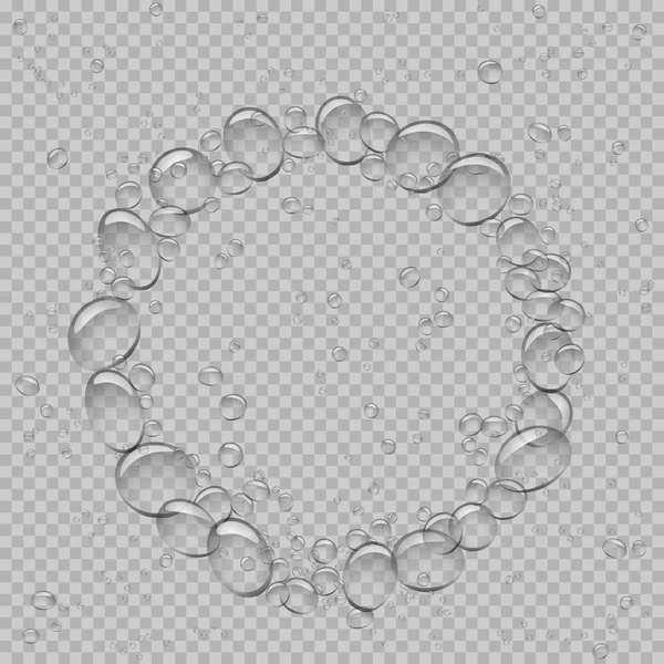 透明な水の泡円 — ストックベクタ