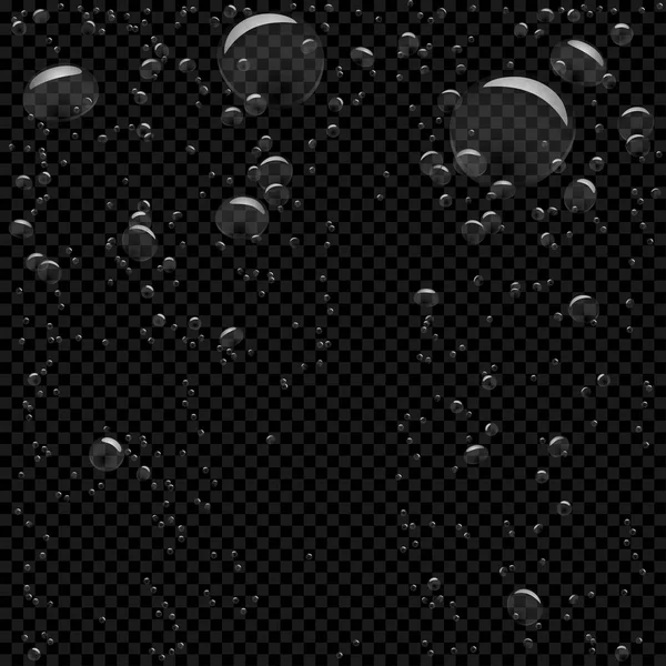 Пузырьки воды в тёмной прозрачности — стоковый вектор