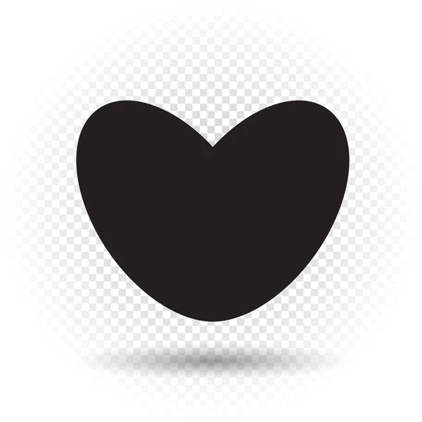 Coeur noir simple sur transparent — Image vectorielle