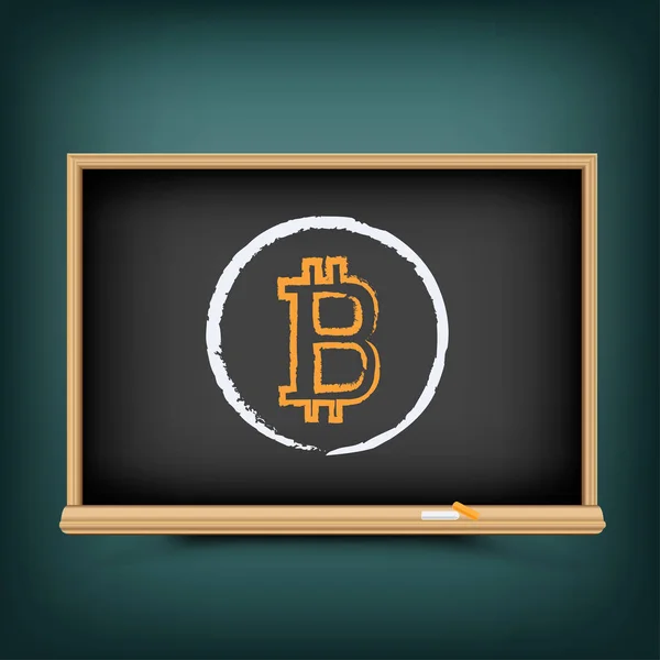 Bitcoin éducation dessin sur tableau — Image vectorielle